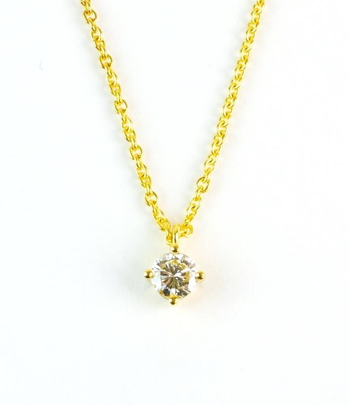 Zlatý náhrdelník s briliantem 0,20 ct