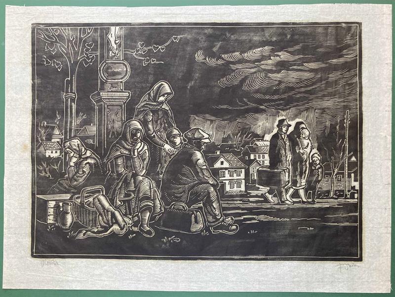 Ferdiš Duša velký dřevoryt na japonském papíře