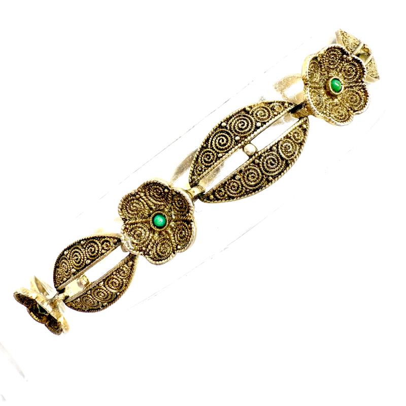 Stříbrný náramek s tyrkysy - Theodor Fahrner