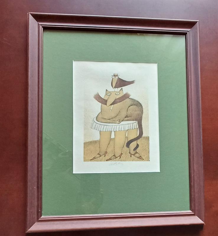 ADOLF BORN litografie ZENA-KOCKA