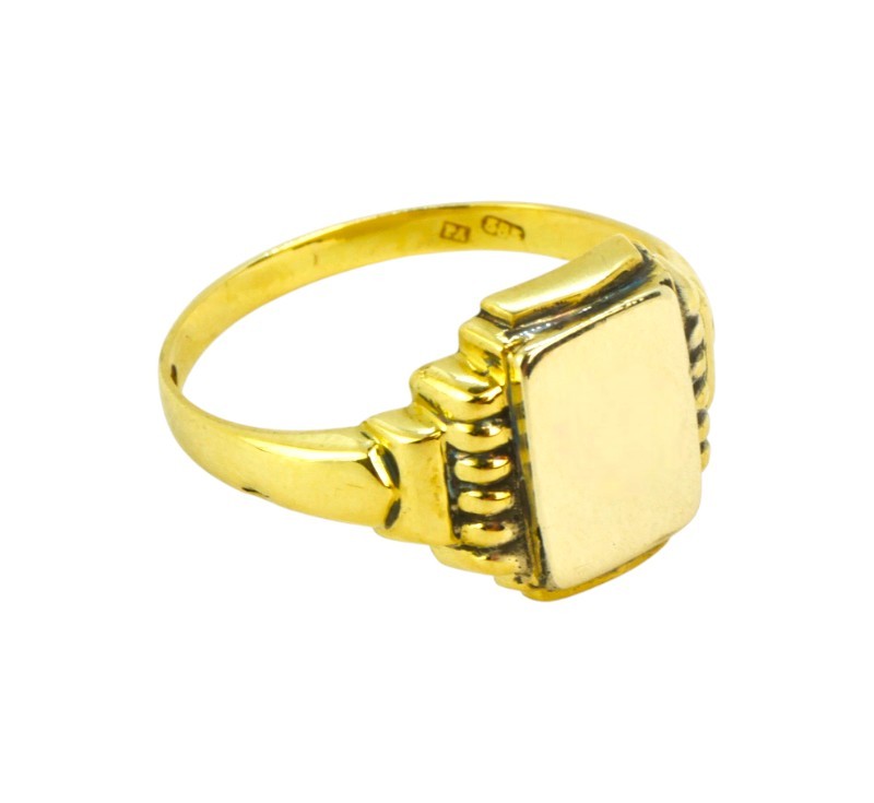 Celozlatý prsten s ploškou pro monogram