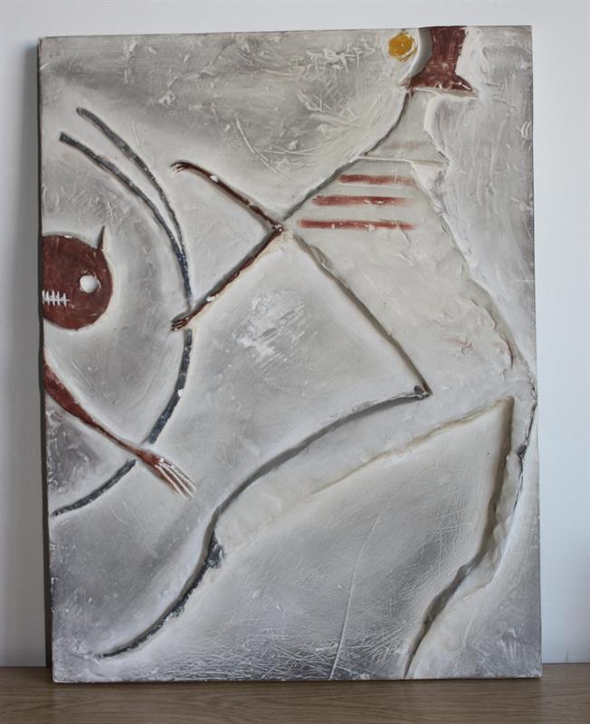 Velice zajímavá sádrová plastika stará práce