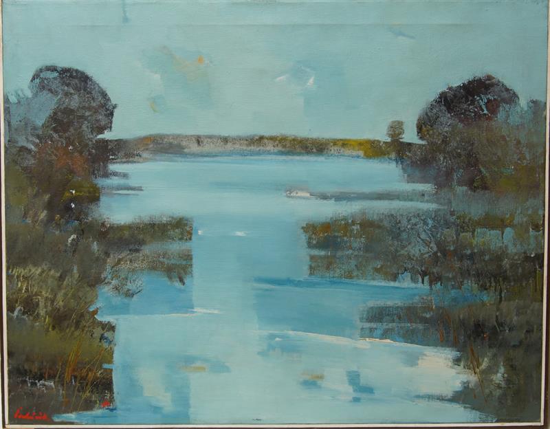 Olejomalba galerijní formát "V LUHU" Miroslav PECHÁČEK 1984