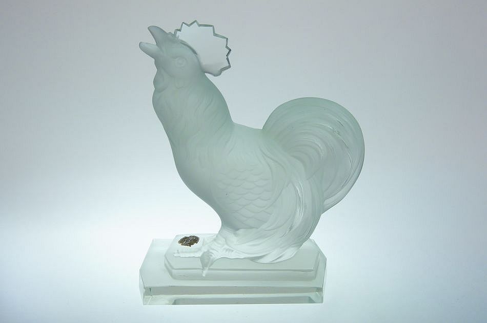Skleněná plastika "KOHOUT", firma Curt SCHLEVOGT - INGRID