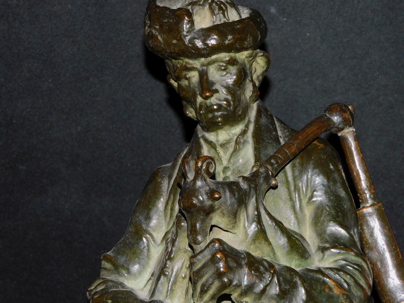 JOSEF PEKÁREK - Plzeňský dudák Kaňák, bronz, 1903