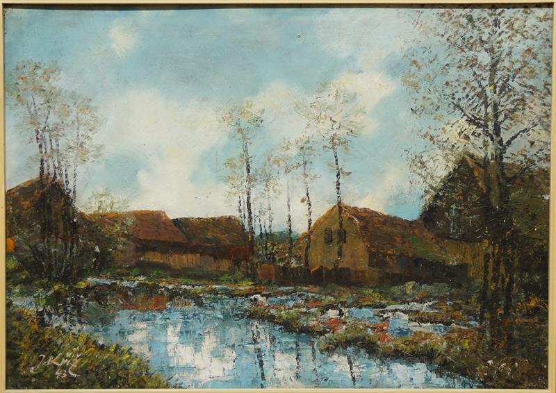 Krajinomalba impresionistický styl J. KŘÍŽ olej na plátně