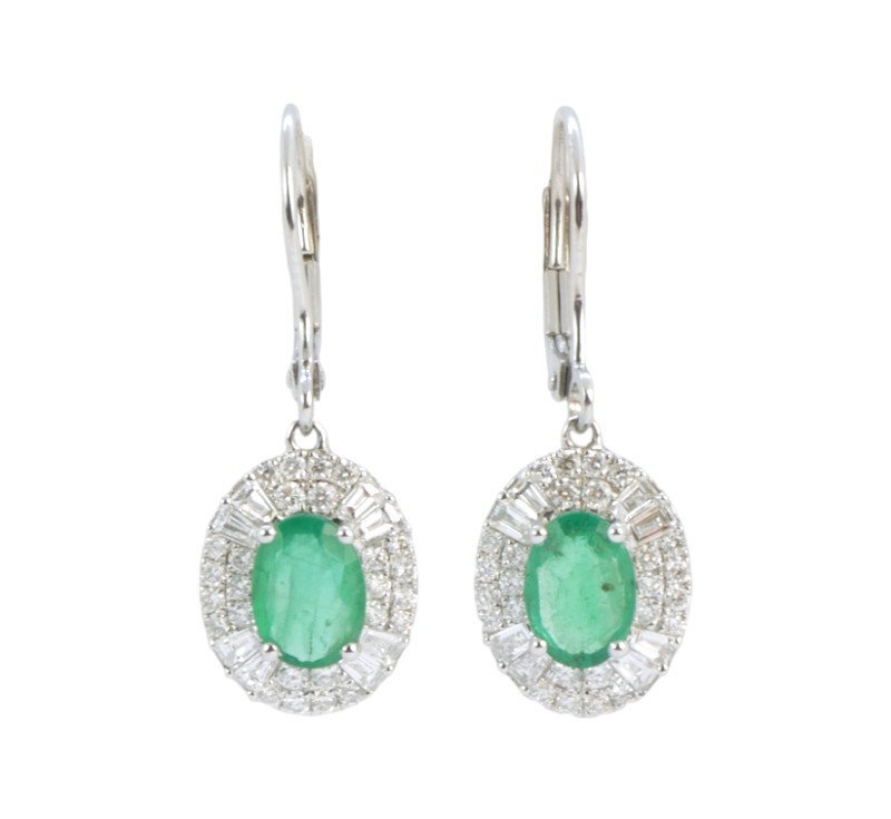 Zlaté náušnice se smaragdy a diamanty