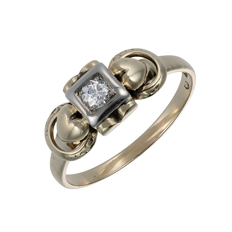 Zlatý prsten s výjimečně bílým přírodním diamantem 0,12 ct