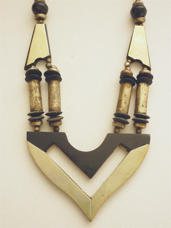 Art deco náhrdelník kov a bakelit, 1920/30 Gablonz ?