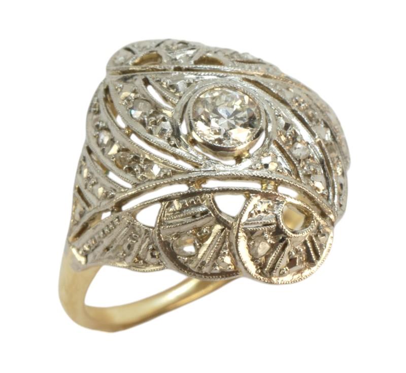 Briliantový prsten, art deco