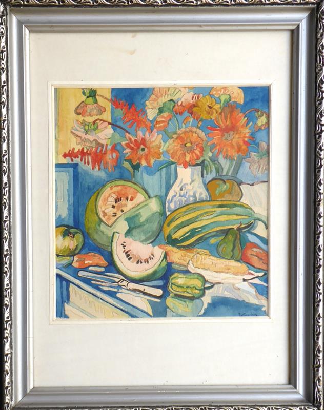 Josef Krejsa - Zátiší s květinami a ovocem