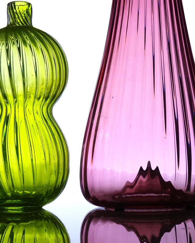 2 vázy optišky, Roubíček a Roubíčková, 60. léta