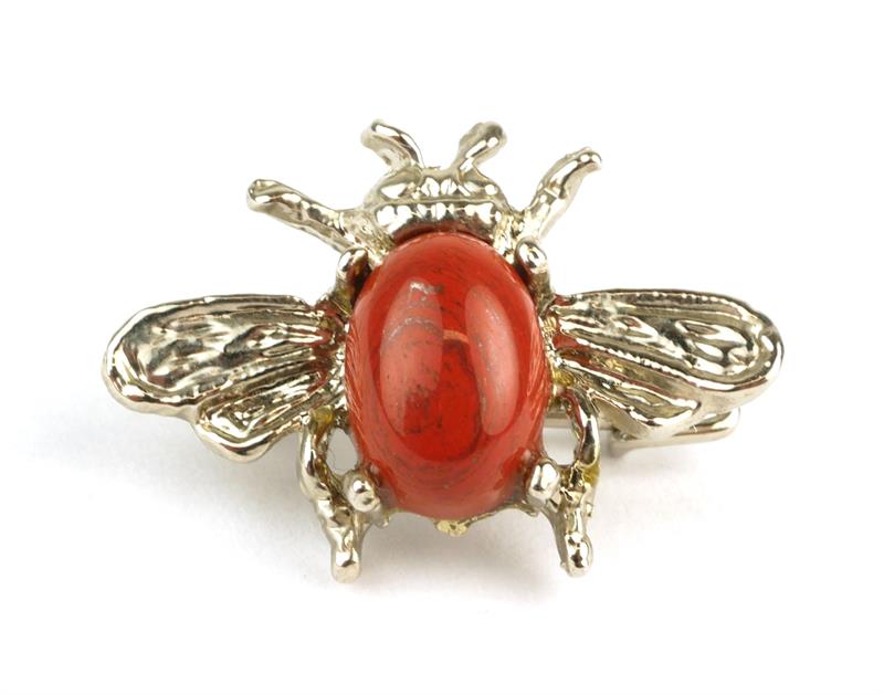 Stříbrná brož Moucha