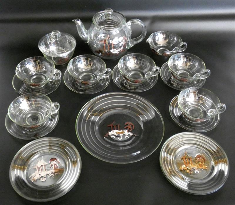 Art deco čajový servis (Varné sklo 1930)
