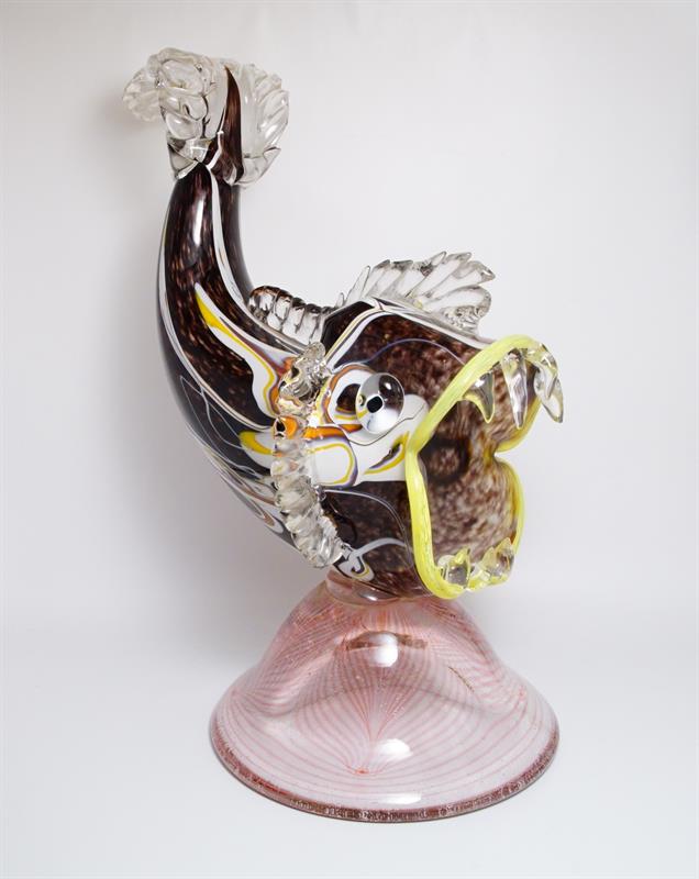 RYBA - velká skleněná hutní plastika, huť AJETO před r.2000