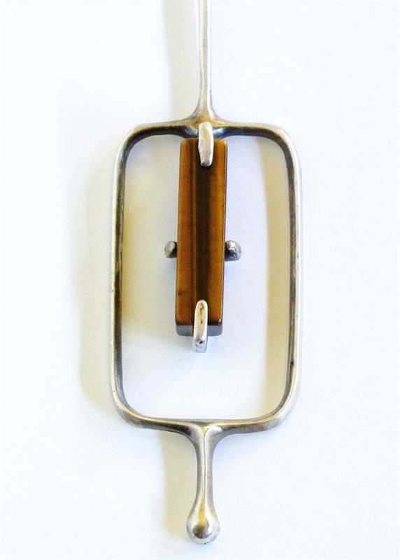 Ag náhrdelník s tygřím okem, autorský šperk Tigerauge