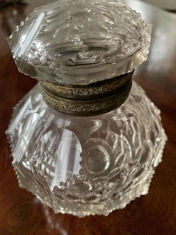 Starožitný skleněný  kalamář