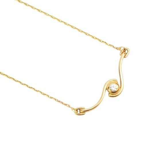 Zlatý náhrdelník se zirkonem