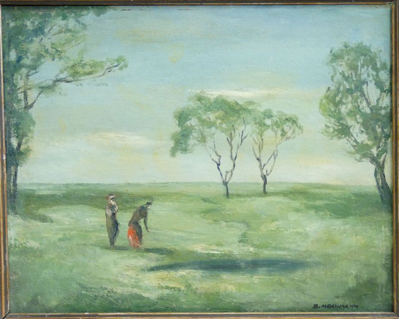 B. HOCHMANN, Krajina s figurální stafáží - olej