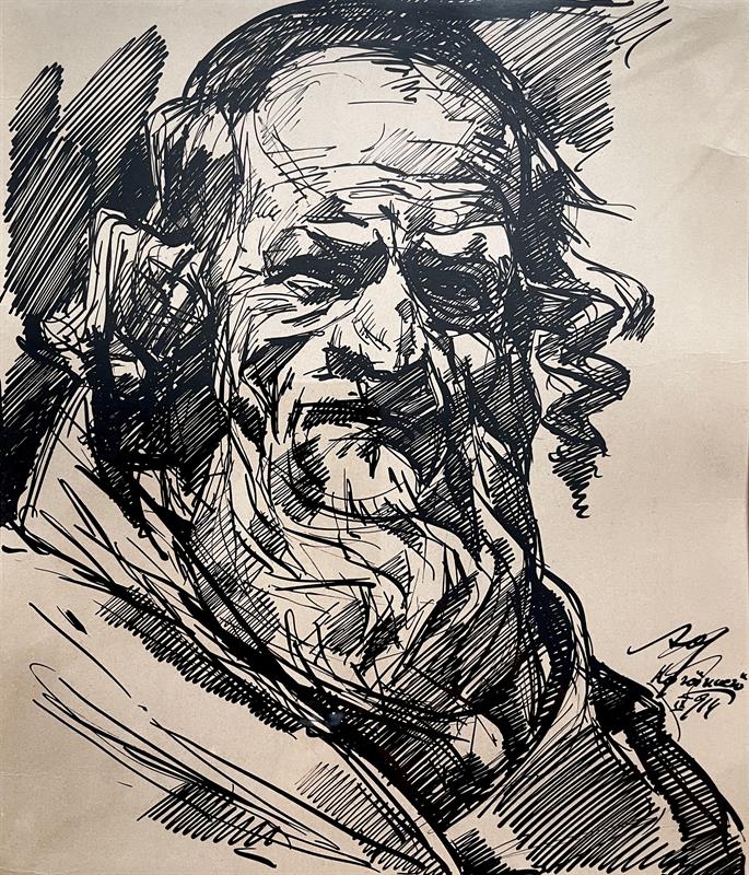 Neznámý autor: Portrét rabina z roku 1914