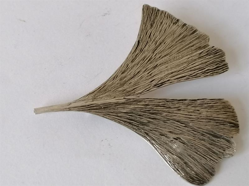 Originální stříbrná brož Ginko