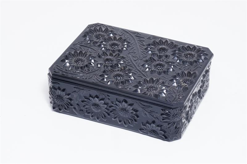 Dóza z hyalitového skla KOPRETINY Rudolf JURNIKL Sklo-Union