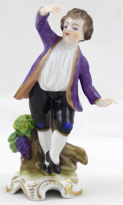 Tančící kavalír s hroznem vína-Volkstedt Rudolstadt