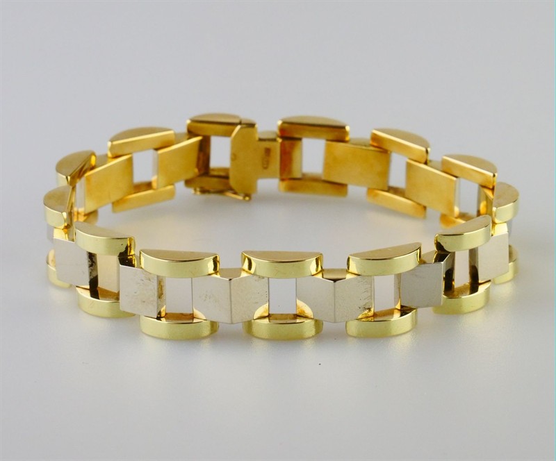 Zlatý art deco článkový náramek