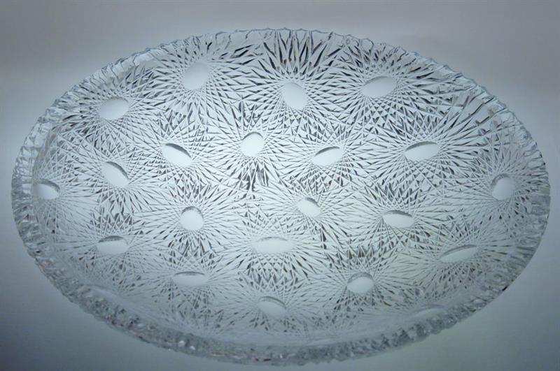 Velká masivní bohatě broušená křišťálová mísa, Josef ŠVARC