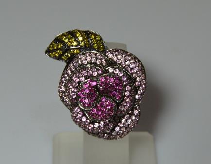 STŘÍBRNÝ PRSTEN KVĚTINA - TURMALÍNY