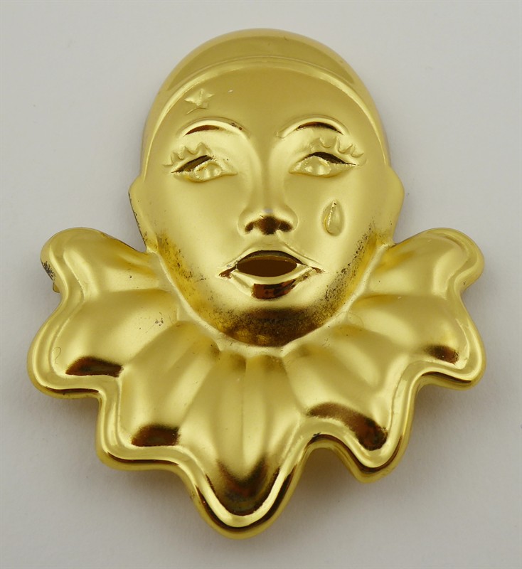 Zlacena stříbrna brož Pierot - Laza, Vicenza