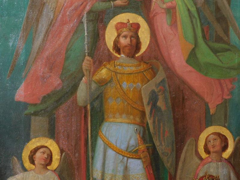 VILÉM KANDLER - SVATÝ VÁCLAV, olej 60x42 cm