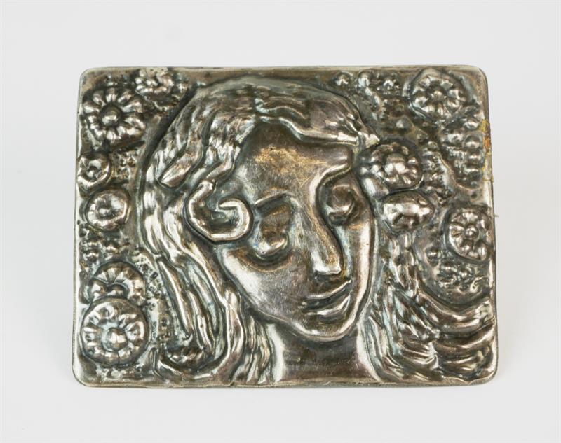 Art deco Brož Zasněná dívka