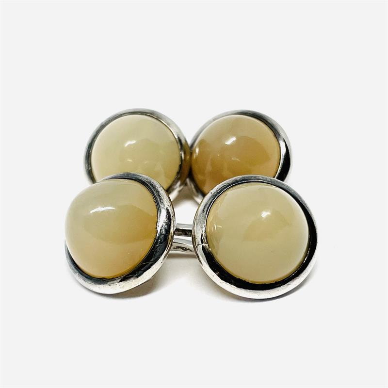 Stříbrné manžetové knoflíky s acháty Art deco