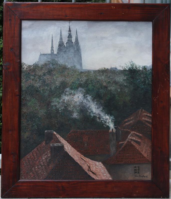 Věra Šteflová - Pražský motiv - Olej