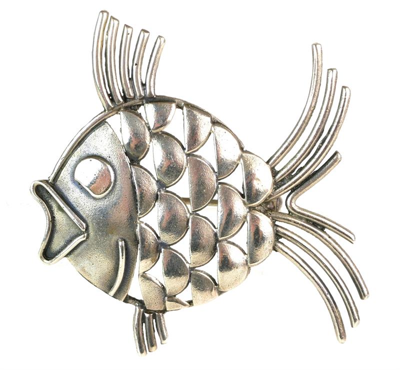 Stříbrná brož - ryba