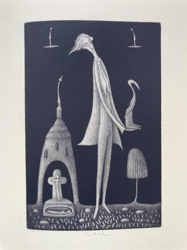 Tři grafiky Jan Hísek - Meyrink, Mistr Leonhard