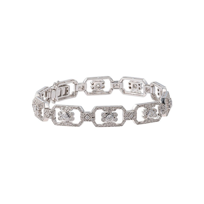 Diamantový náramek z bílého zlata 2,04 ct