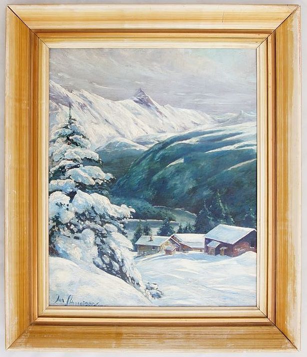 Obří důl - Krkonoše, Jan SCHNEIGER olejomalba