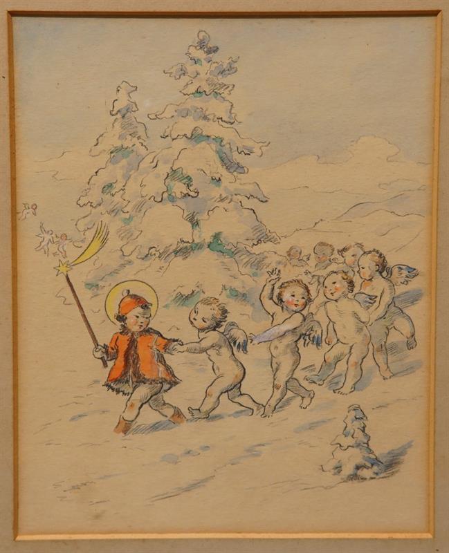 Vánoční - novoroční motiv Marie FISCHEROVÁ- KVĚCHOVÁ