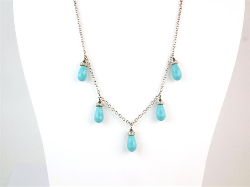 Zlatý náhrdelník s tyrkysy