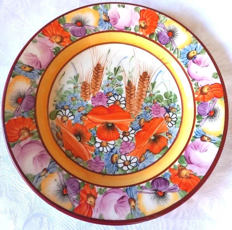 Ručně malovaný závěsný talíř, Josef Čípa Klenčí, rok 1911