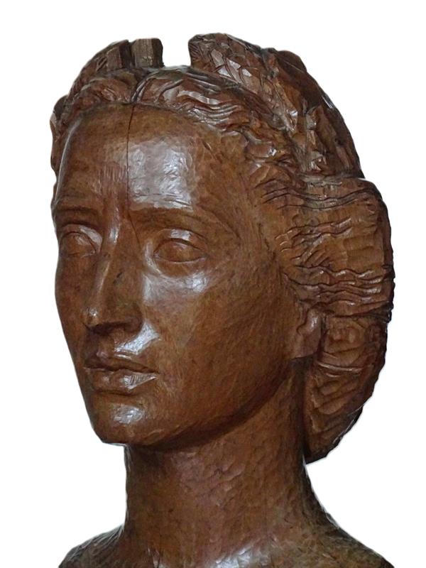 socha dřevožezba - hlava ženy