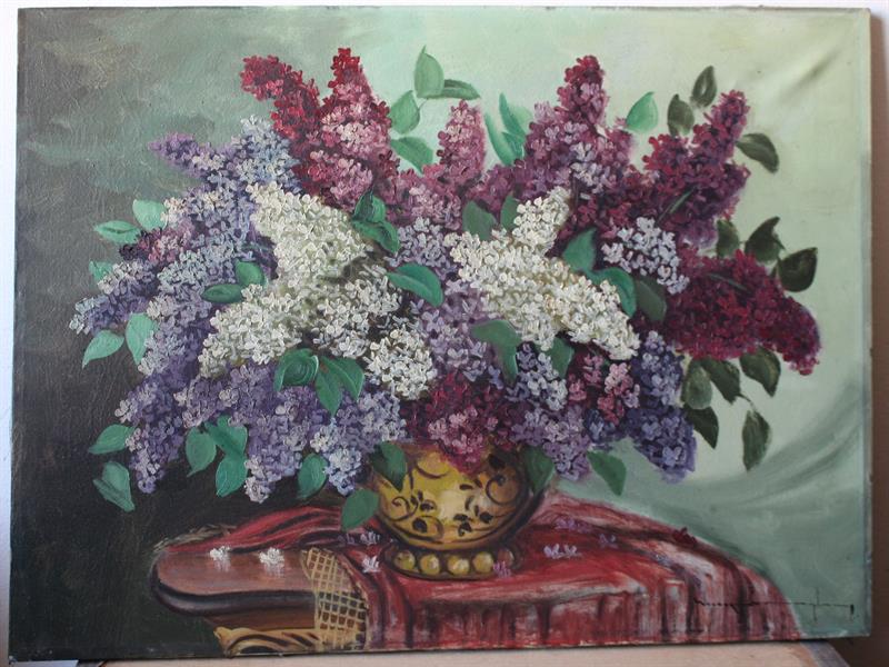 Květinové zátiší - sign - Olej