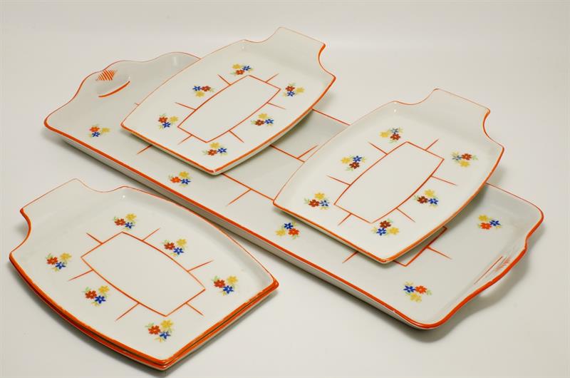 ART-DECO souprava na závin či roládu porcelánka Stará Role