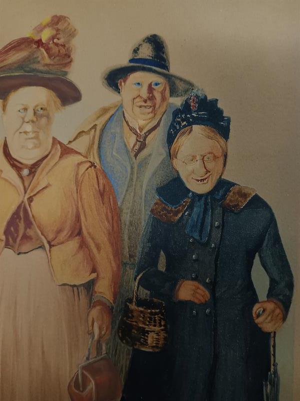 Žertovné postavy - akvarel z r. 1914