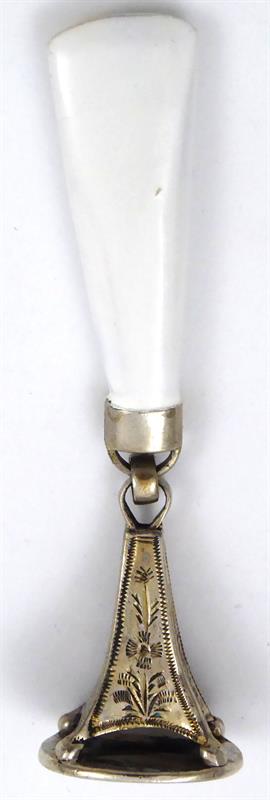 Stříbrné pečetítko s lakovaným úchytem