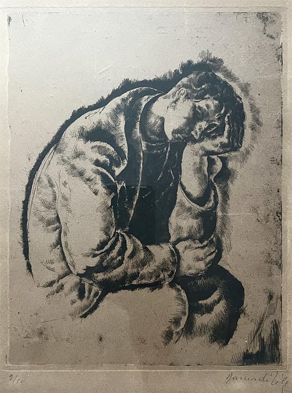 Neurčený grafik: Sedící muž