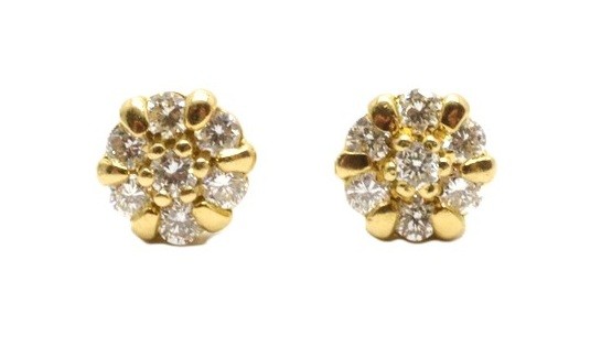 Zlaté náušnice s diamanty