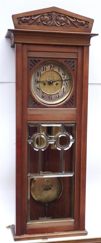 Secesní nástěnné hodiny - Gustav Becker, Freiburg